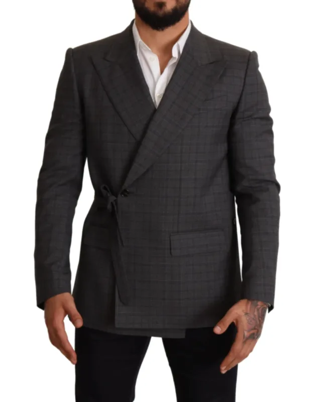 Check Wool Slim Fit Blazer