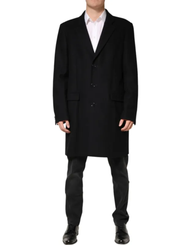 Wool Single Breasted Long Coat