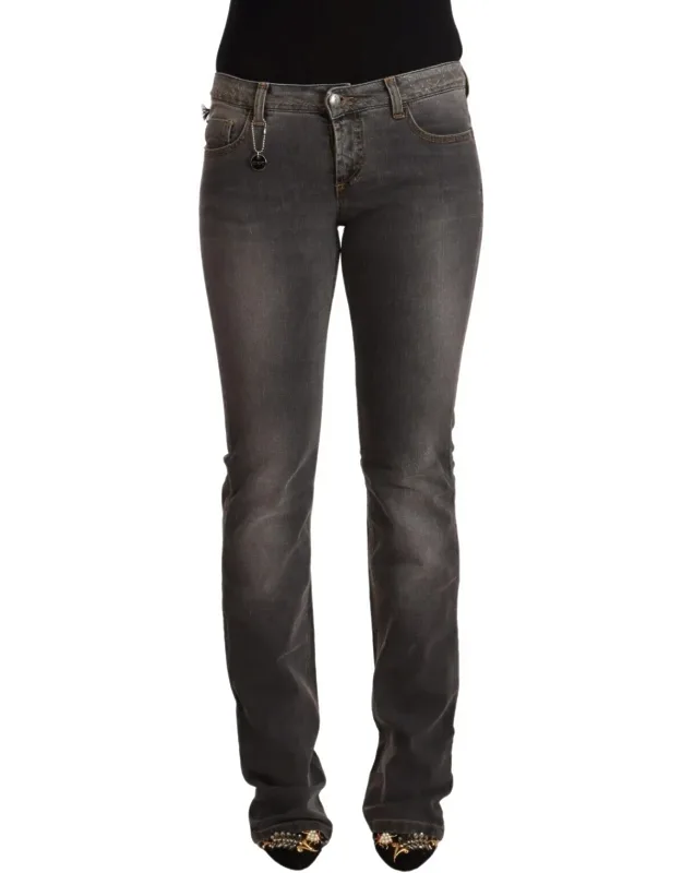 Washed Low Waist Straight Denim Jeans
