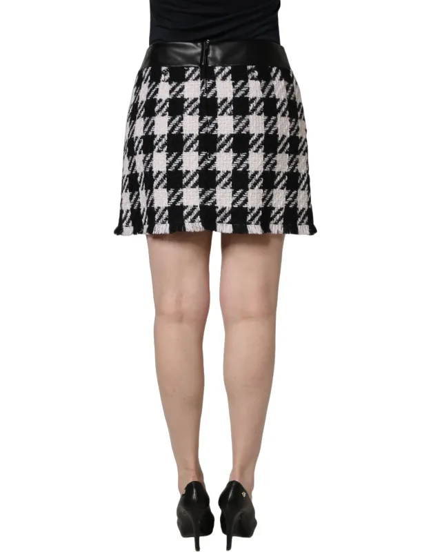 Tweed Houndstooth Mini Skirt