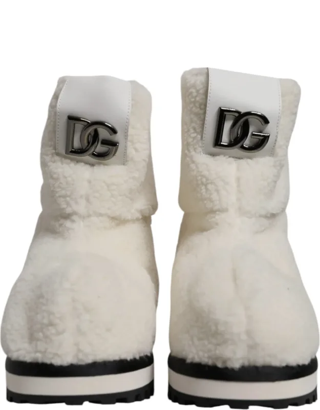 Plush Logo Padded Mid Calf Boots