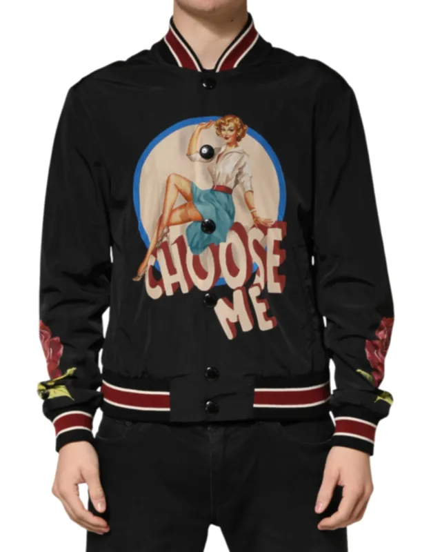 Pin Up Button Down Bomber Jacket