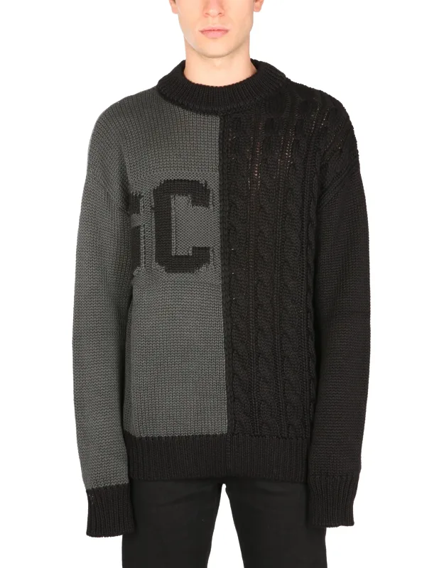 Sweater With Logo Inlay