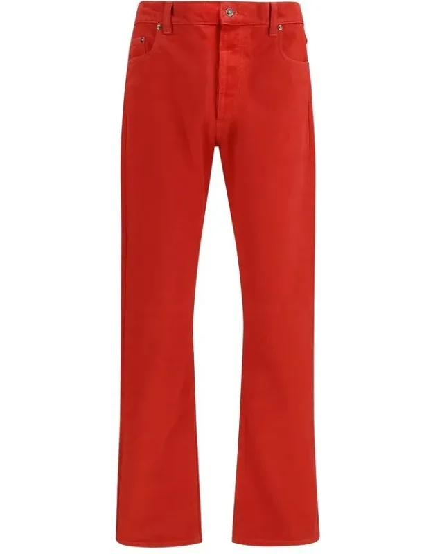 Multicolor Cotton Straight-leg Jeans