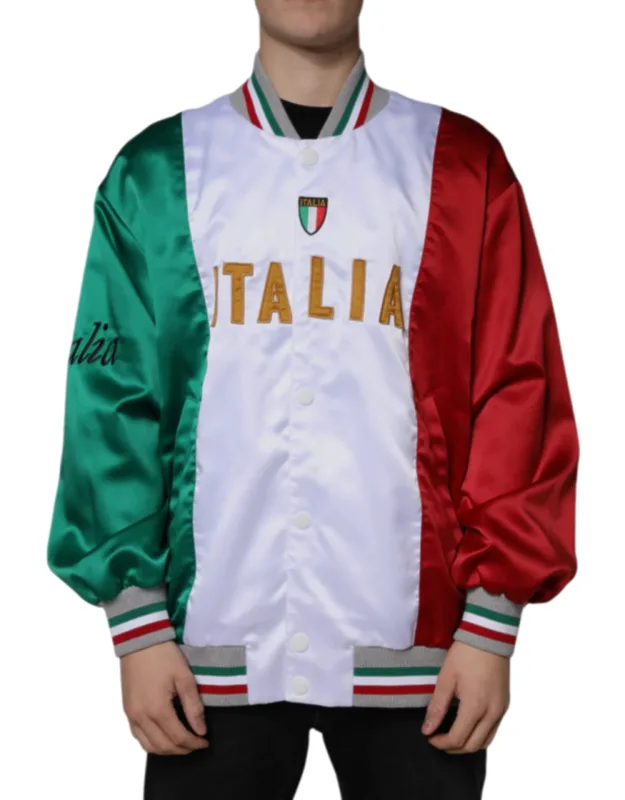 Multicolor Button Down Bomber Jacket