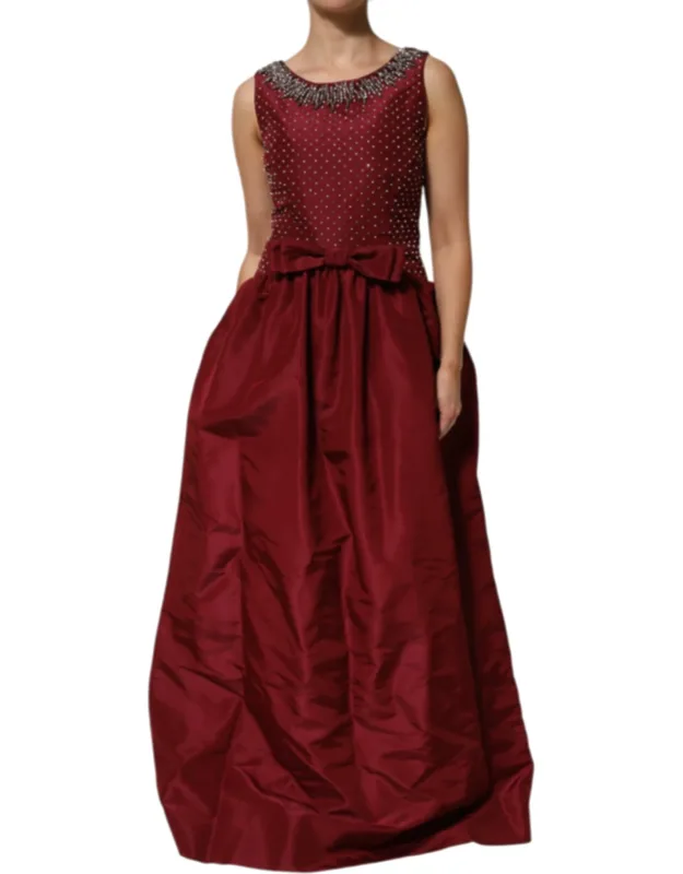 Silk Beaded Evening Gown