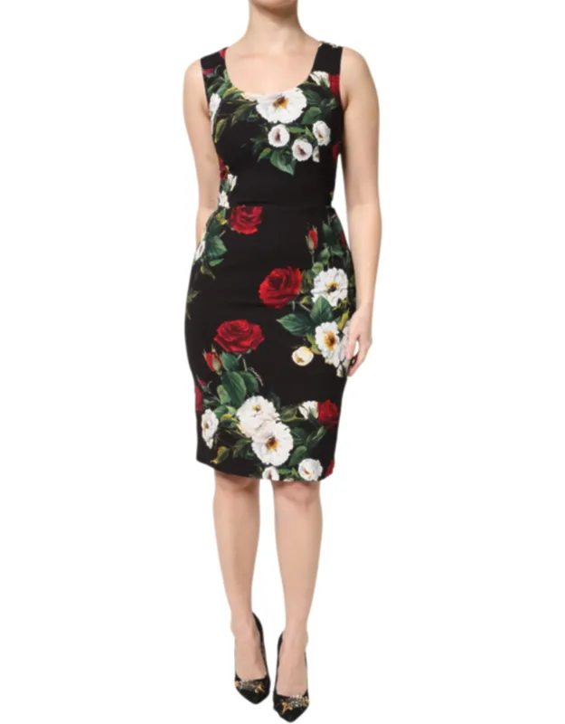 Floral Print Sleeveless Sheath Dress