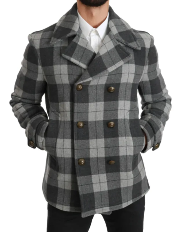 Check Wool Cashmere Coat