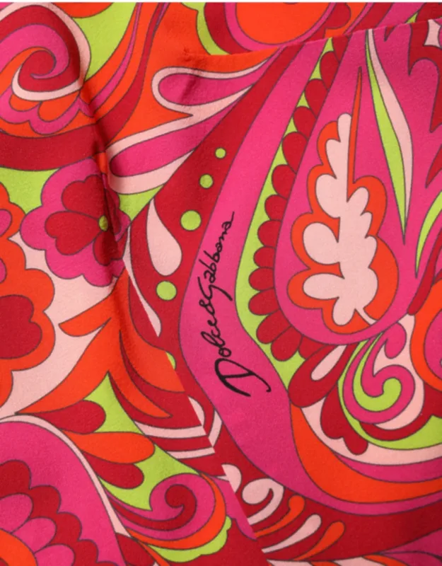 Paisley Floral Print Sheath Midi Dress