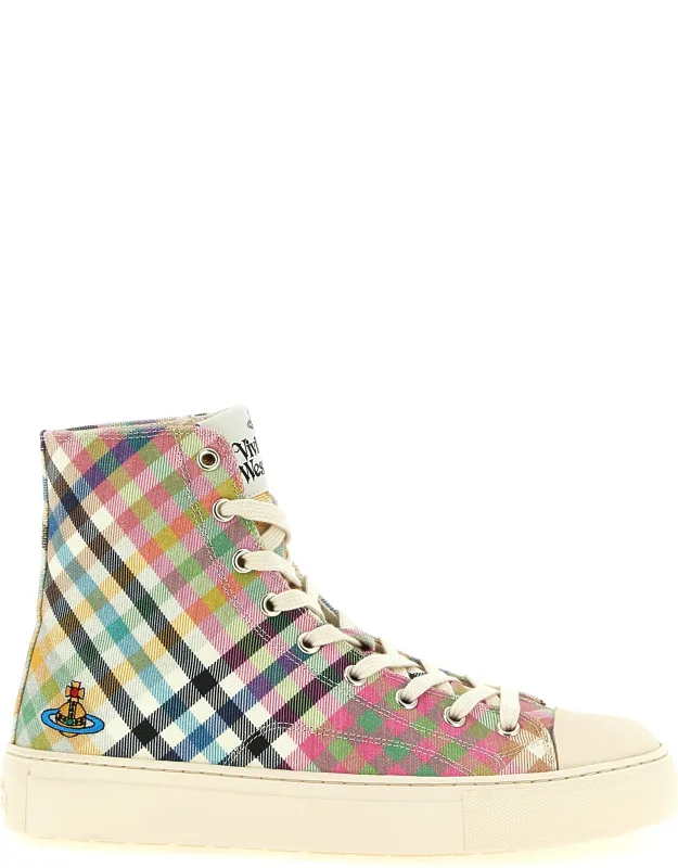Multicolor Cotton High Top Sneakers
