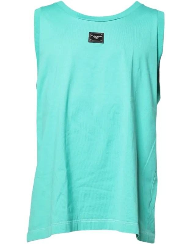 Sleeveless Logo Round Neck T-shirt