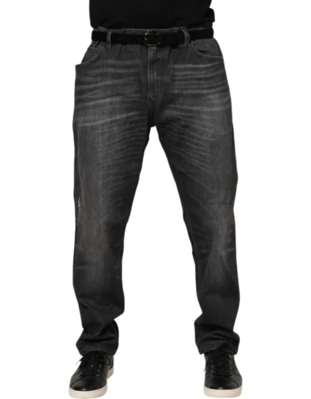 Washed Cotton Loose Denim Jeans