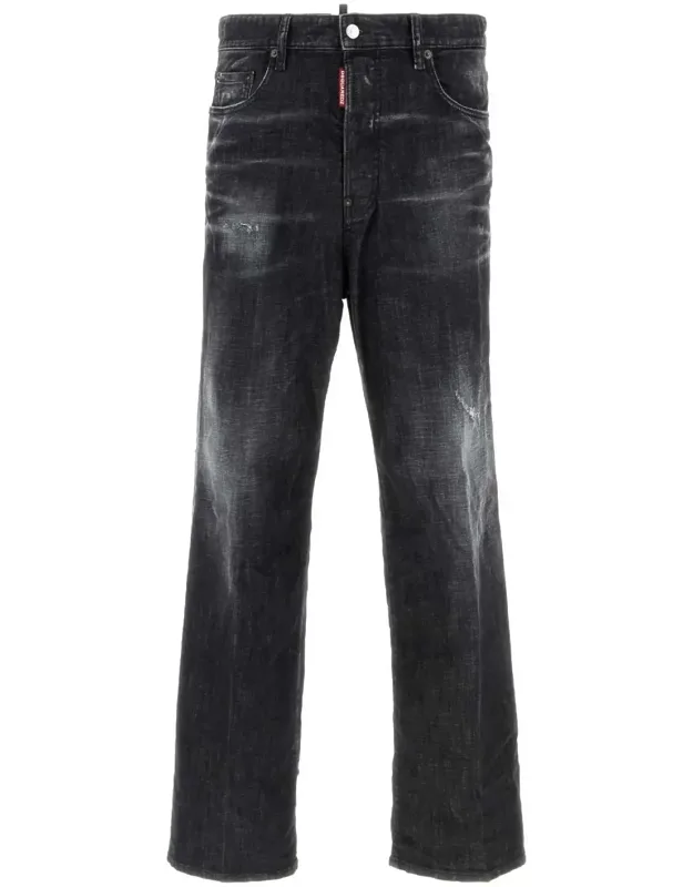 Black Stretch Denim Loose Jeans