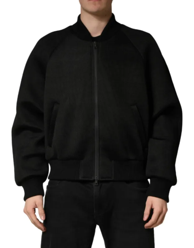 Nylon Full Zip Bomber Jacket