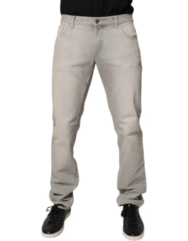 Light Gray Cotton Skinny Denim Jeans