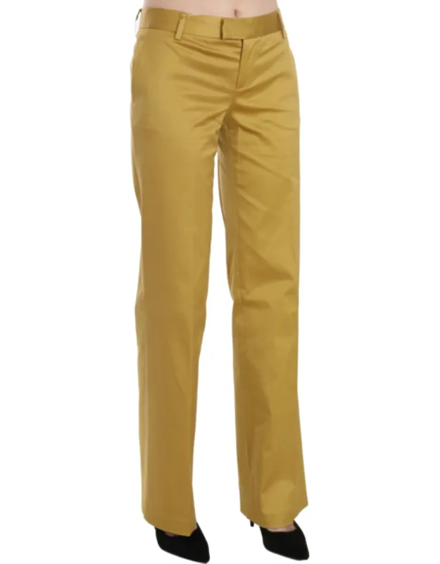 Mustard Straight Formal Trousers