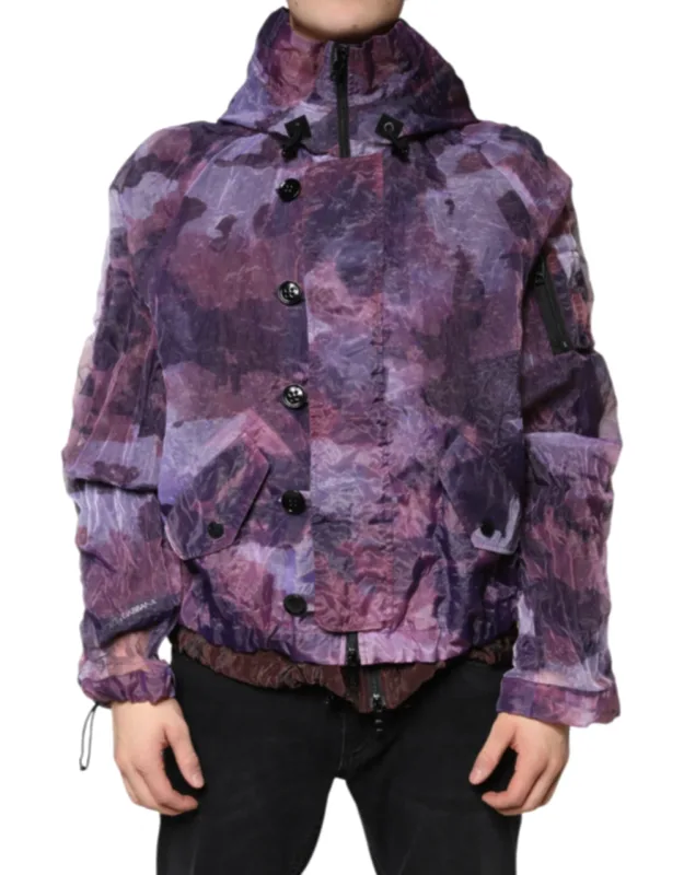 Camouflage Hooded Blouson Jacket