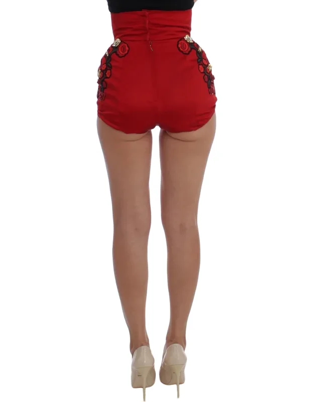 Silk Crystal Roses Shorts