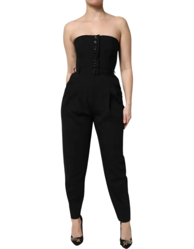 Wool Strapless Romper Jumpsuit Dress