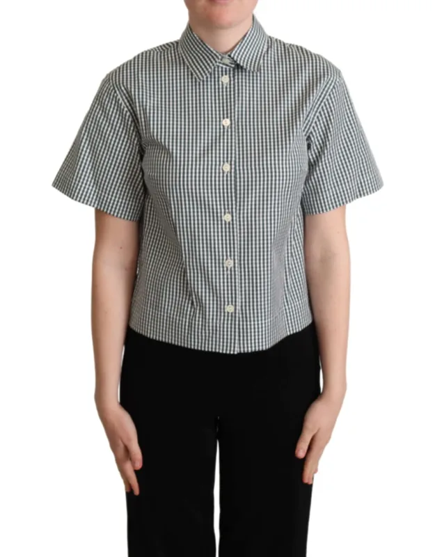 Cotton Check Shirt Blouse Top