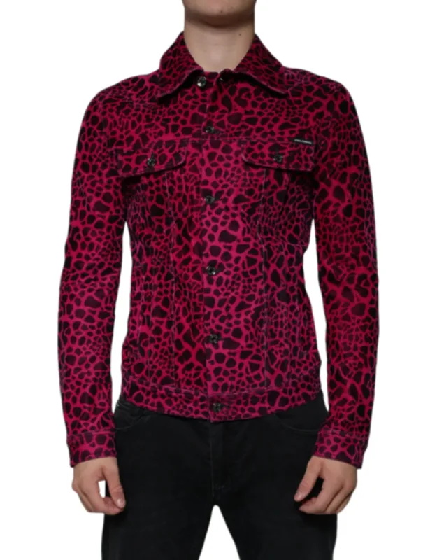 Leopard Button Down Collared Jacket