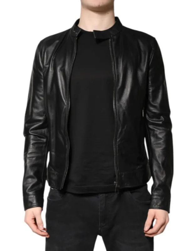 Black Sheep Leather Biker Full Zip Jacket
