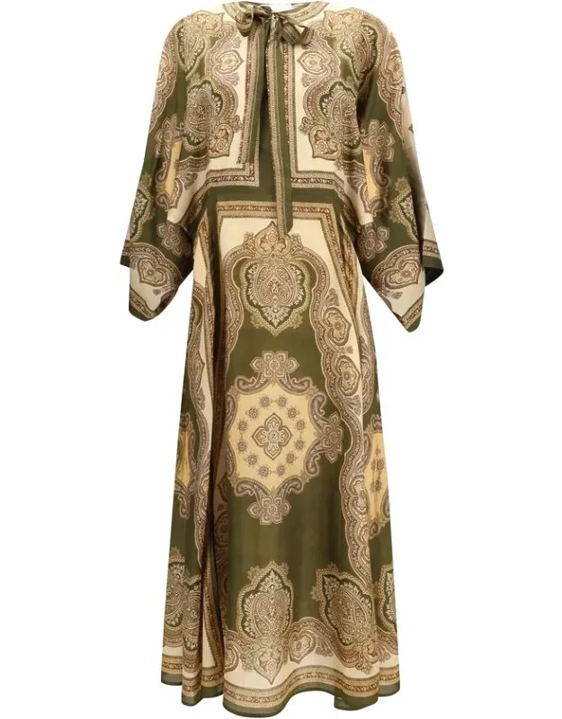 Multicolor Silk Casual Dress