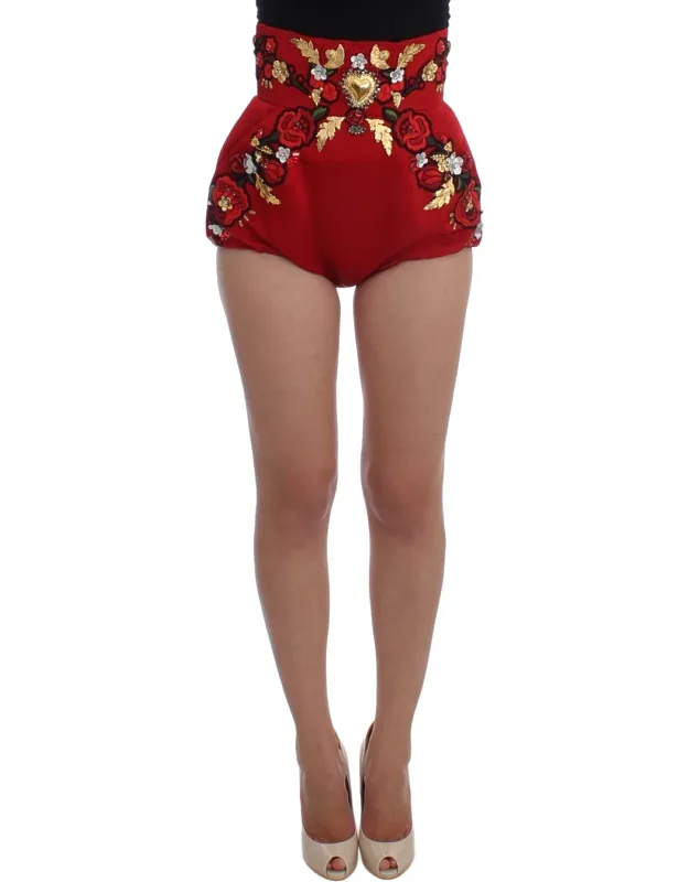 Silk Crystal Roses Shorts