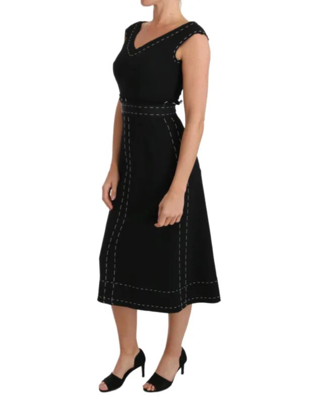 Wool Stretch A-line Sheath Dress