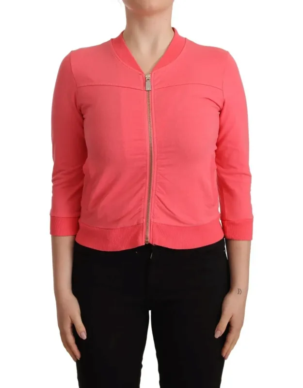 3/4 Sleeve Zip Embellished Sweater