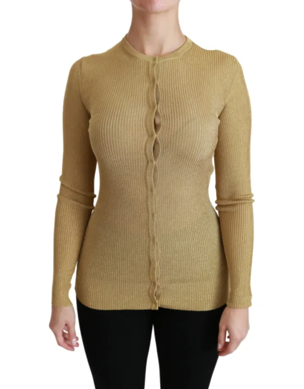 Gold Long Sleeve Cardigan