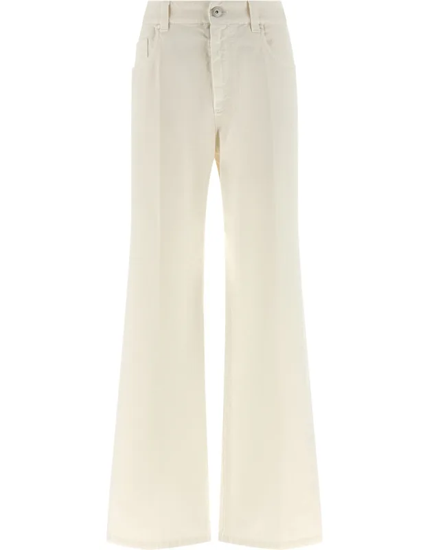 White Cotton Relaxed Fit Jeans