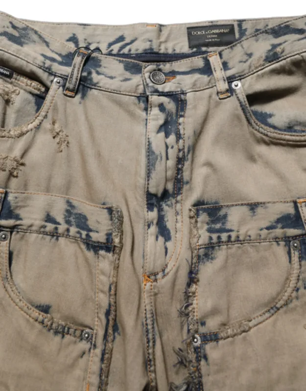 Bleached Deconstructed Denim Jeans