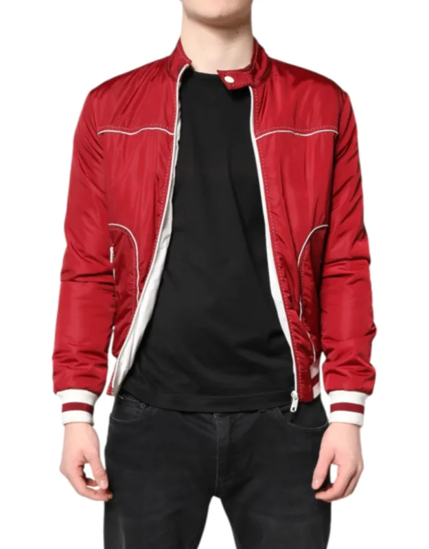 Nylon Full Zip Bomber Jacket