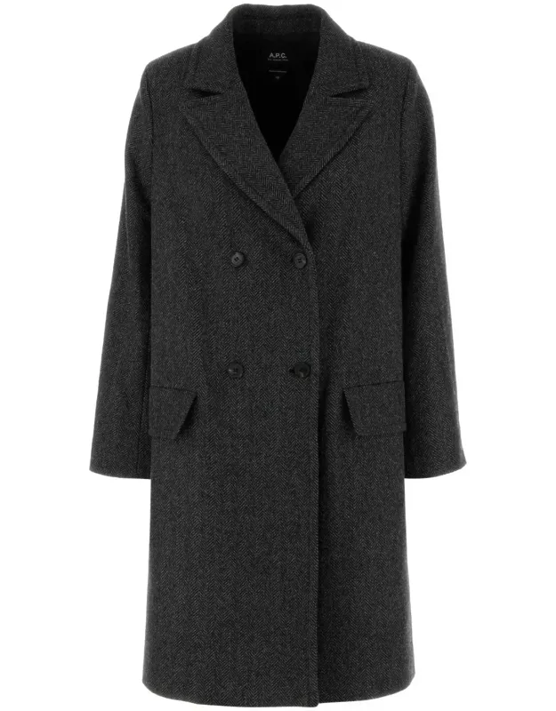 Embroidered Wool Blend Coat