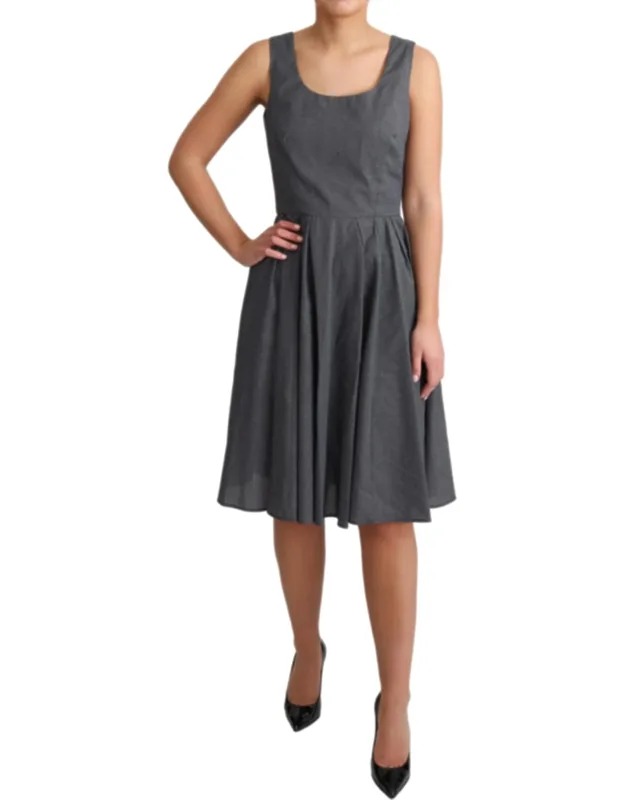 Polka Dotted Cotton A-line Dress