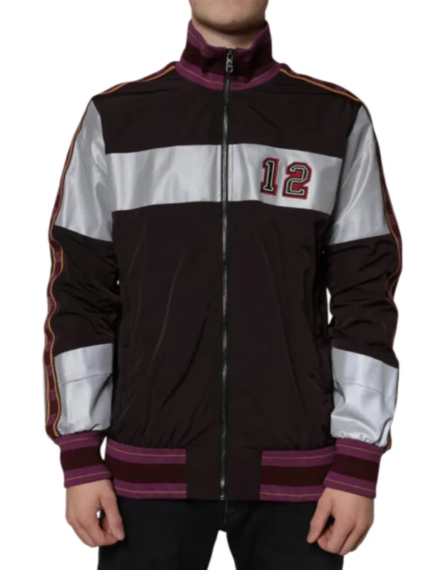 Multicolor Full Zip Jersey Bomber Jacket