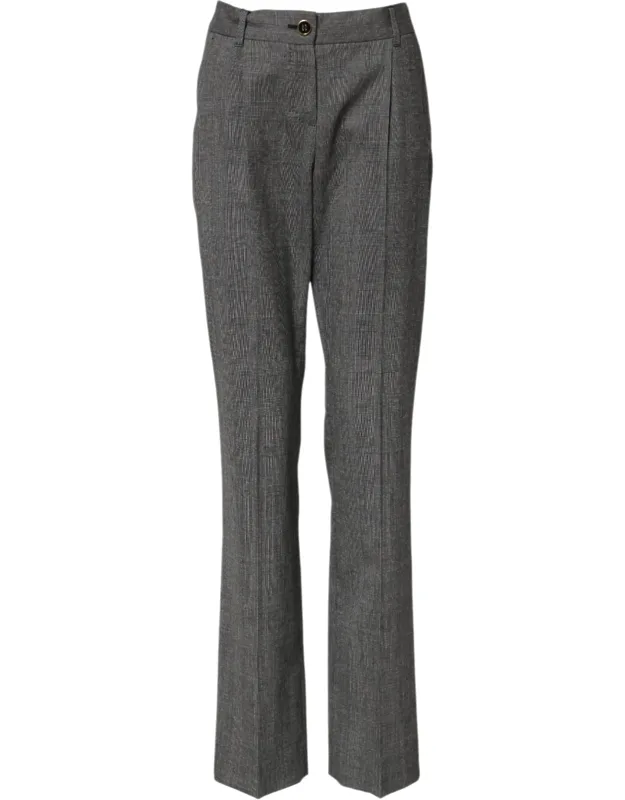 Checkered High Waist Flared Pants