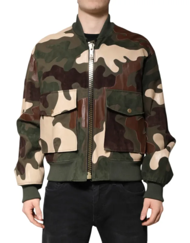 Multicolor Cotton Bomber Full Zip Jacket