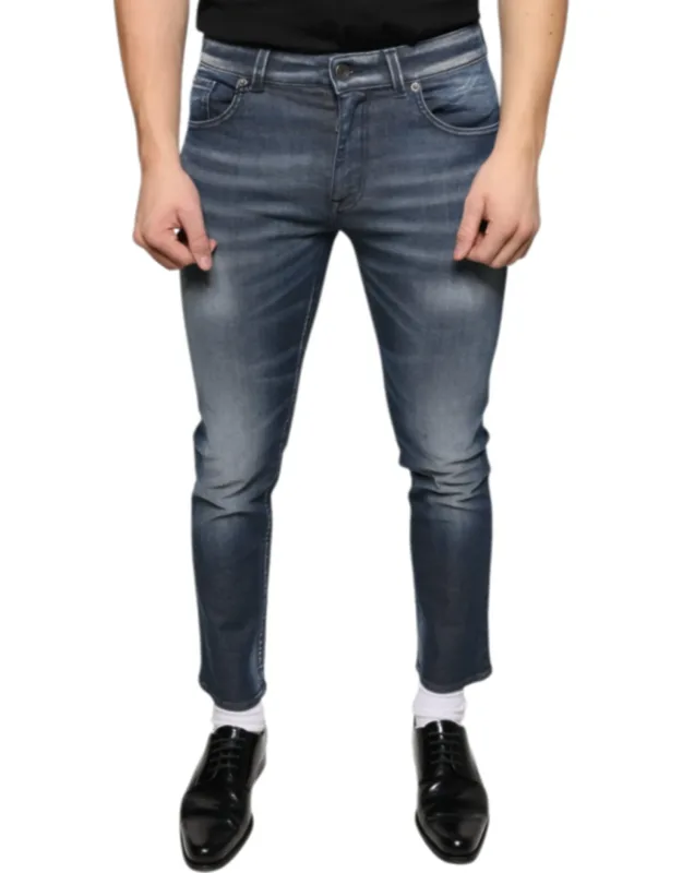 Washed Cotton Skinny Denim Jeans