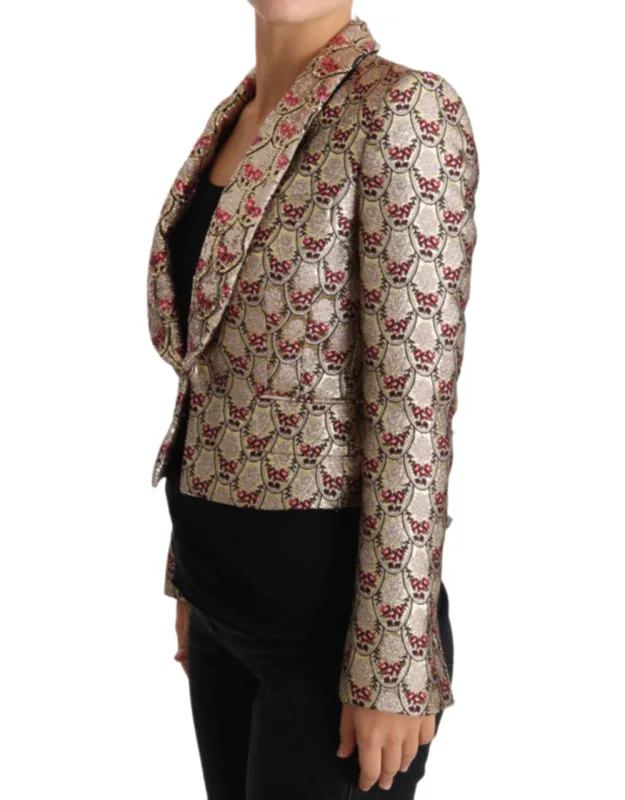 Gold Floral Sequined Blazer