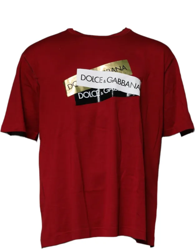 Logo Tape Cotton Crew Neck T-shirt