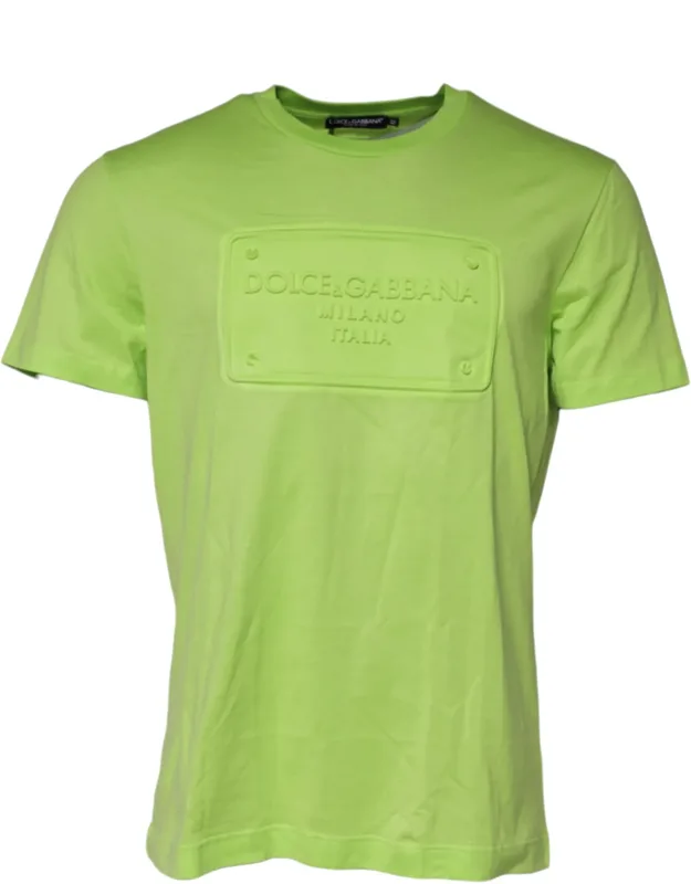 Embossed Logo Cotton Crew Neck T-shirt