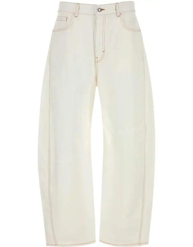 White Denim Wide-leg Jeans