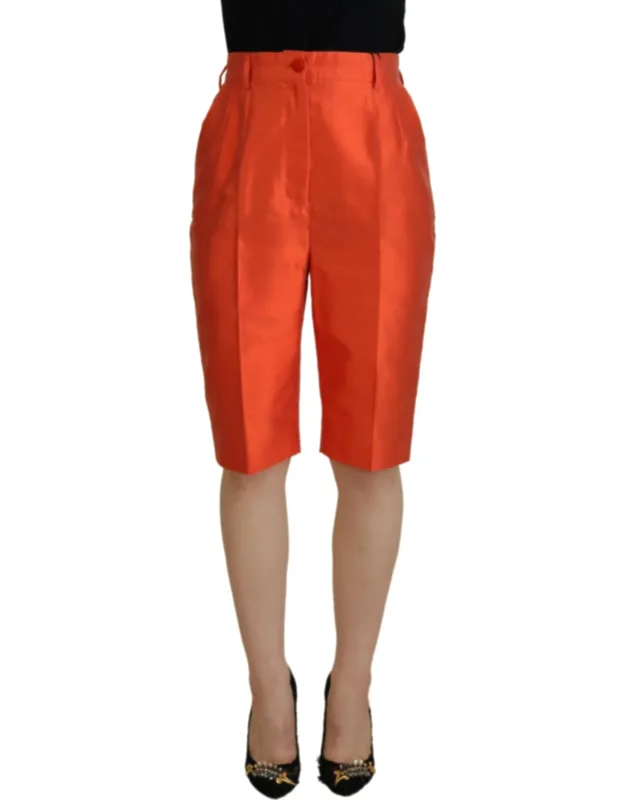 Silk High Waist Cropped Pants