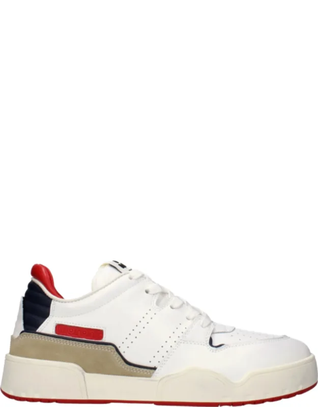 White Leather Low Top Sneakers