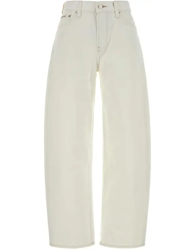 White Denim Wide-leg Jeans