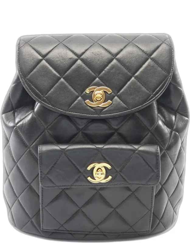 Matelasse Lambskin Leather Backpack Bag