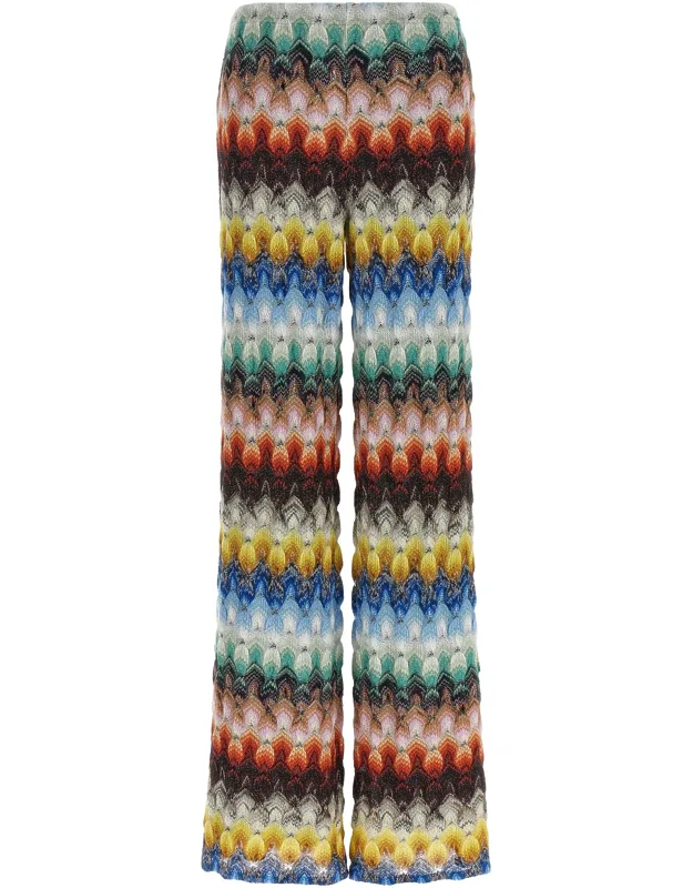 Multicolor Viscose Casual Pants