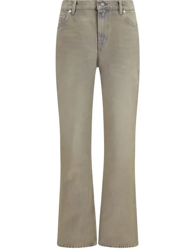Bicolor Cotton Bootcut Jeans